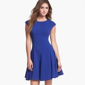 ELIZA J l  Ponte knit Skater Dress Royal Blue C6